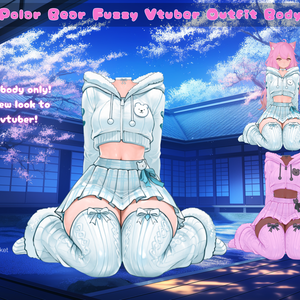 Polar Bear Fuzzy Vtuber Outfit Body | Ready to Use