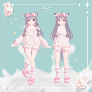 【37アバター対応】Milk Bunny Hug Time【VRC想定衣装】 缩略图 16