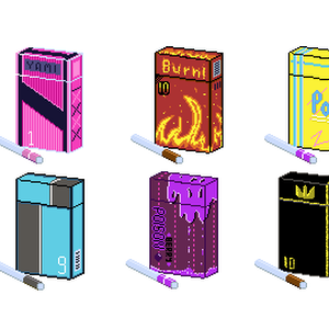 【フリー素材】たばこオリジナルデザイン10個セット【ドット絵】