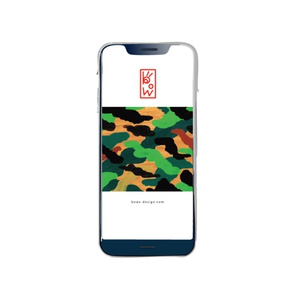 坊の壁紙「和迷彩」模様イラストスマホ用壁紙