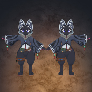 オリジナル3Dモデル「YORU CAT」【VRChat / VRM】 缩略图 2