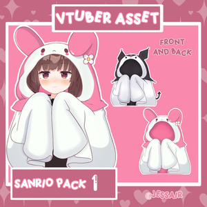 Sanrio Blankets for Vtuber models MyMelody and Kuromi [Vroid, Live2D, Pngtuber] 