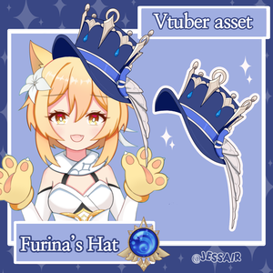 Genshin Impact Blanket for Vtuber models Furina's Hat [Vroid, Live2D, Pngtuber] 