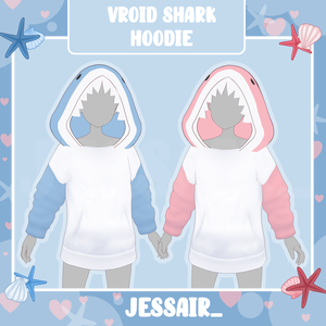 【VRoid】Shark Hoodie | All Included | Cute Preset