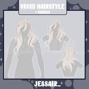 【VRoid Hairstyle Preset】Long Male Hair with Physics | Messy Hair | Vtuber Hairstyle |