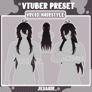 【VRoid Hairstyle Preset】Long Male Hair with Physics | Wolf Cut Style | Vtuber Hairstyle |