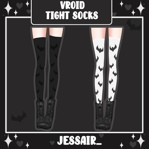 【VRoid アウトフィット】Bat Thighs | Black | Cute, Halloween, Dark, Aesthetic | Fantasy