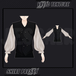 【VRoidテクスチャ - Shirt Preset】Old Shirt Texture | Elegant | Old | Male Vtuber Clothes | Medieval