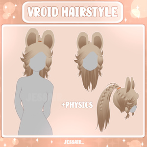 [VRoid Hairstyle - Hairstyle Preset] Kachina Hairstyle with PHYSICS | Medium Female Hairstyle | Cute | Genshin Impact | VTuber Girl