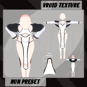 【VRoid デーモネスコスチューム】Nun Outfit | Texture | Dark | Vroid Clothes and Textures | Sexy
