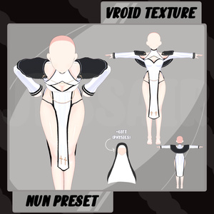 【VRoid デーモネスコスチューム】Nun Outfit | Texture | Dark | Vroid Clothes and Textures | Sexy