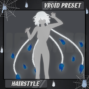 【VRoid 髪型 - Hairstyle Preset】Long Braids Ghost Hairstyle with PHYSICS | Floating | Halloween | Fantasy