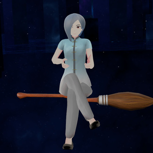 VRChat想定　ホウキ　箒(乗る用) 缩略图 2