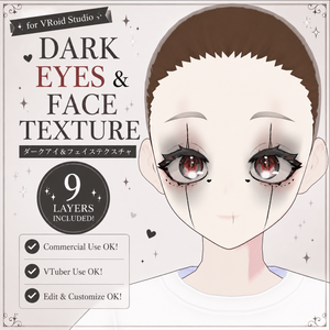 【VRoid】ダーク系瞳、フェイステクスチャ / Dark Eye & Face Texture