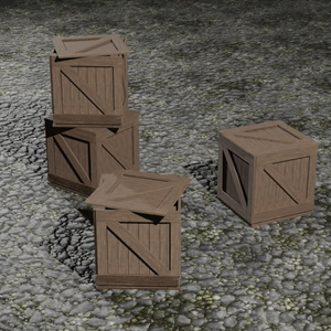 【3D素材_fbx】木箱