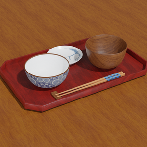 【3D素材_fbx】和食器セット
