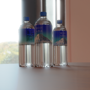 【3D素材_fbx】富士の天然水(500mlペットボトル)
