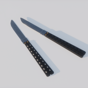 【3D素材_fbx】バタフライナイフ