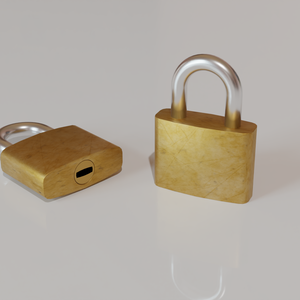 【3D素材_fbx】南京錠