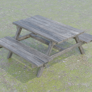【3D素材_fbx】ベンチテーブル