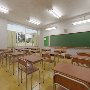 【3D素材_fbx】教室 缩略图 2