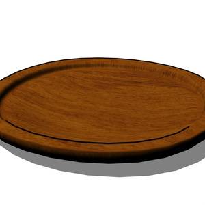 【3D素材_fbx】木製の皿 缩略图 3