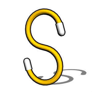 【3D素材_fbx】S字フック 缩略图 3