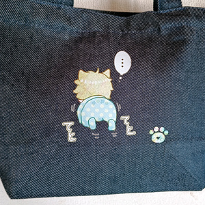 シンプルでかわいい猫柄トートバッグ A4 12オンス - 猫雑貨Meru&Mugi