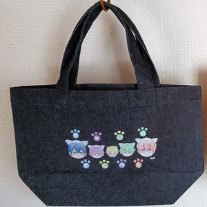 シンプルでかわいい猫柄トートバッグ A4 12オンス - 猫雑貨Meru&Mugi