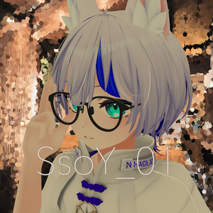 【無料-Free-】シンプル黒眼鏡 「SsoY_01」 - ボストン型 -【VRChat想定】【Android対応のみ】