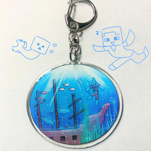 エンダーマン アンダー ザ シー アクリルキーホルダー あいまいろ Booth