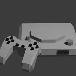 Low Poly Retro Game Controller and Console 2-for-1 3D Model Set