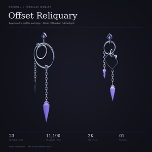 OFFSET RELIQUARY EARRINGS