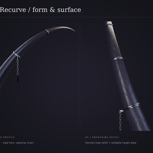 SABLE RECURVE ✦ Modular Demon Horns | VRChat / Blender / FBX / GLB