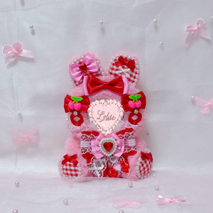 Whip Cherry Party♡rabbit】おすわりぬい服 16cm ピンク ハンドメイド