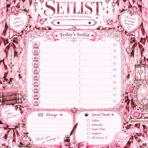 PINK🎀💕💓💗 量産型♡Singing Stream SETLIST 素材｜歌枠・配信者向け