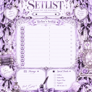 PURPLE💜量産型♡Singing Stream SETLIST 素材｜歌枠・配信者向け