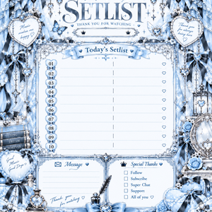 BLUE💙量産型♡Singing Stream SETLIST 素材｜歌枠・配信者向け
