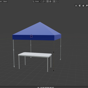 Low Poly Sale tent for pop up store front