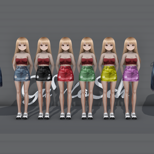 Vroid jean skirt 6 colors and a white one for custom colors