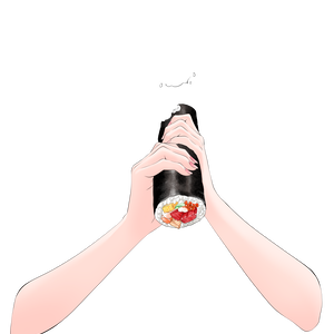 【Vtuber手素材】恵方巻を食べる手