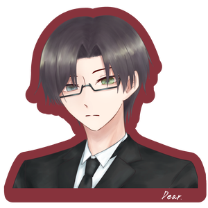 顔グラステッカー　執事