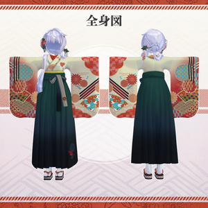 兎人族の巫女服(黒セット)/Rabbit people's priestess uniform (Black