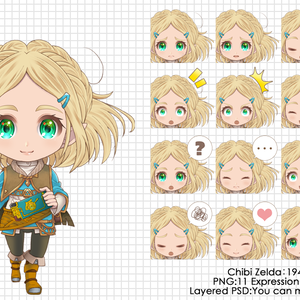 Zelda Chibi Icon & Stream Overlay