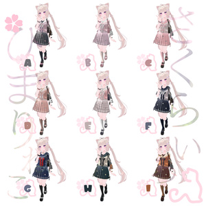 116アバター相当制服コーデ さくらいろひまりねこ(26バリエーション､VRChat向衣装)#mumu_shop 缩略图 13