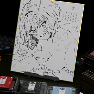 昼寝初原画展『ナマ漫』使用済みペン先付き直筆サイン入りイラスト