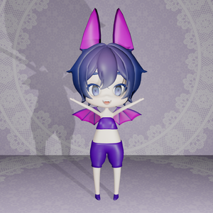 VRChat向け3Dモデル 【ルネ/コウモリ】