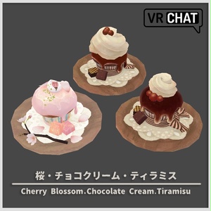 [3D Prop/Accessory] Hand-Drawn-Style Muffins That Also Become Hats, 3 Types [VRChat]