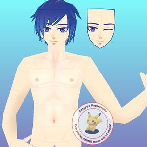 色っぽい カイトペーパークラフト /// Naked sexy Kaito papercraft