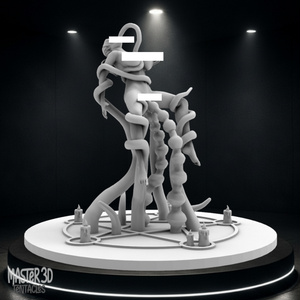 Failed Ritual - Cursed Witch & Tentacles - 3D Printable STL [R-18] JP: 失敗した儀式 - 呪われた魔女と触手 - 3Dプリント用STL [R-18]